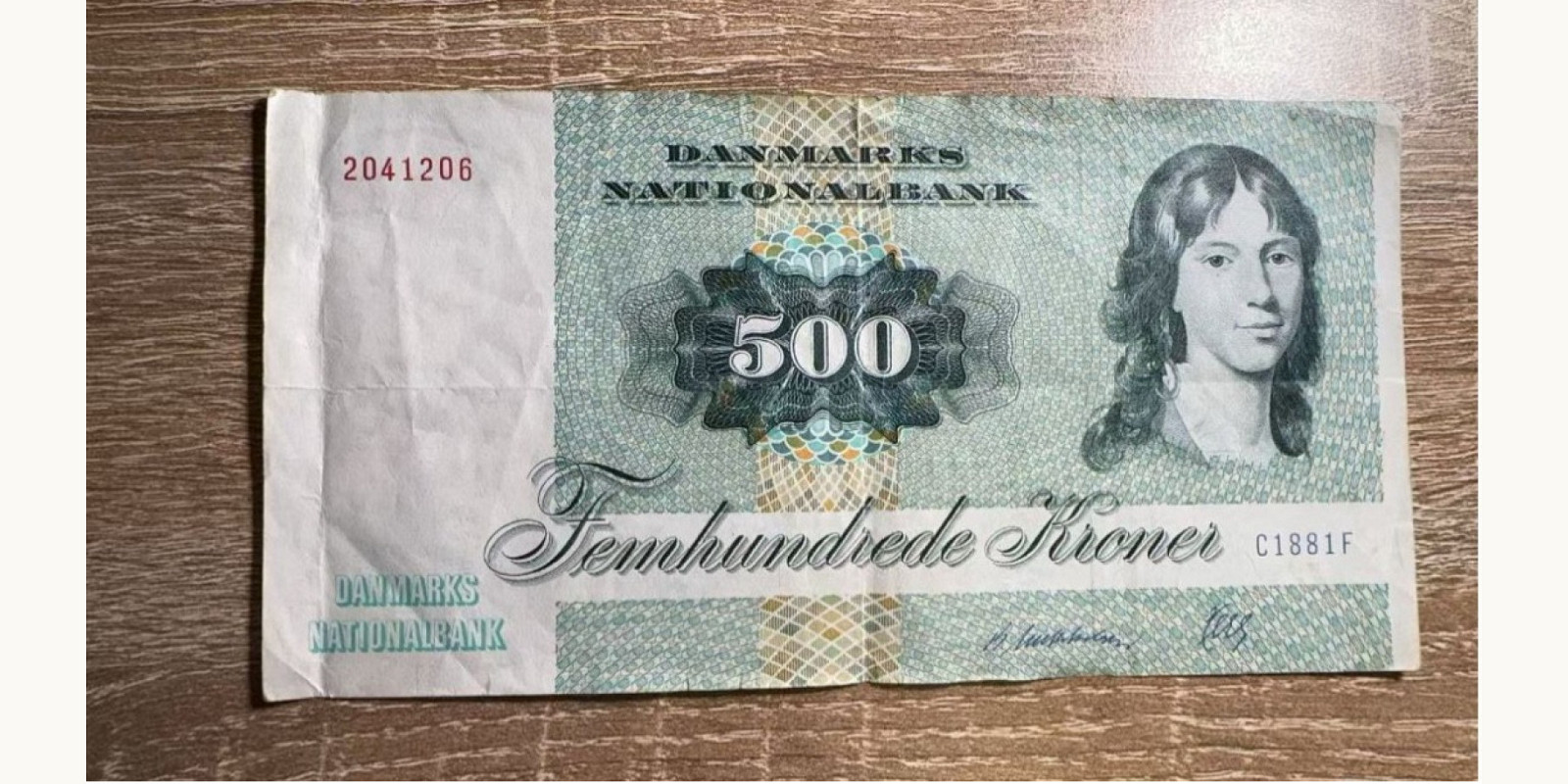 500 kroner Дания 1972 — Лицевая сторона