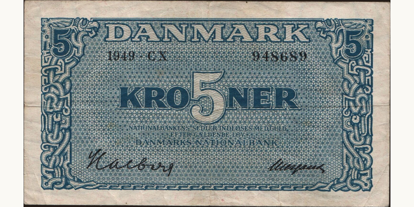 5 krone Дания 1949 — Лицевая сторона