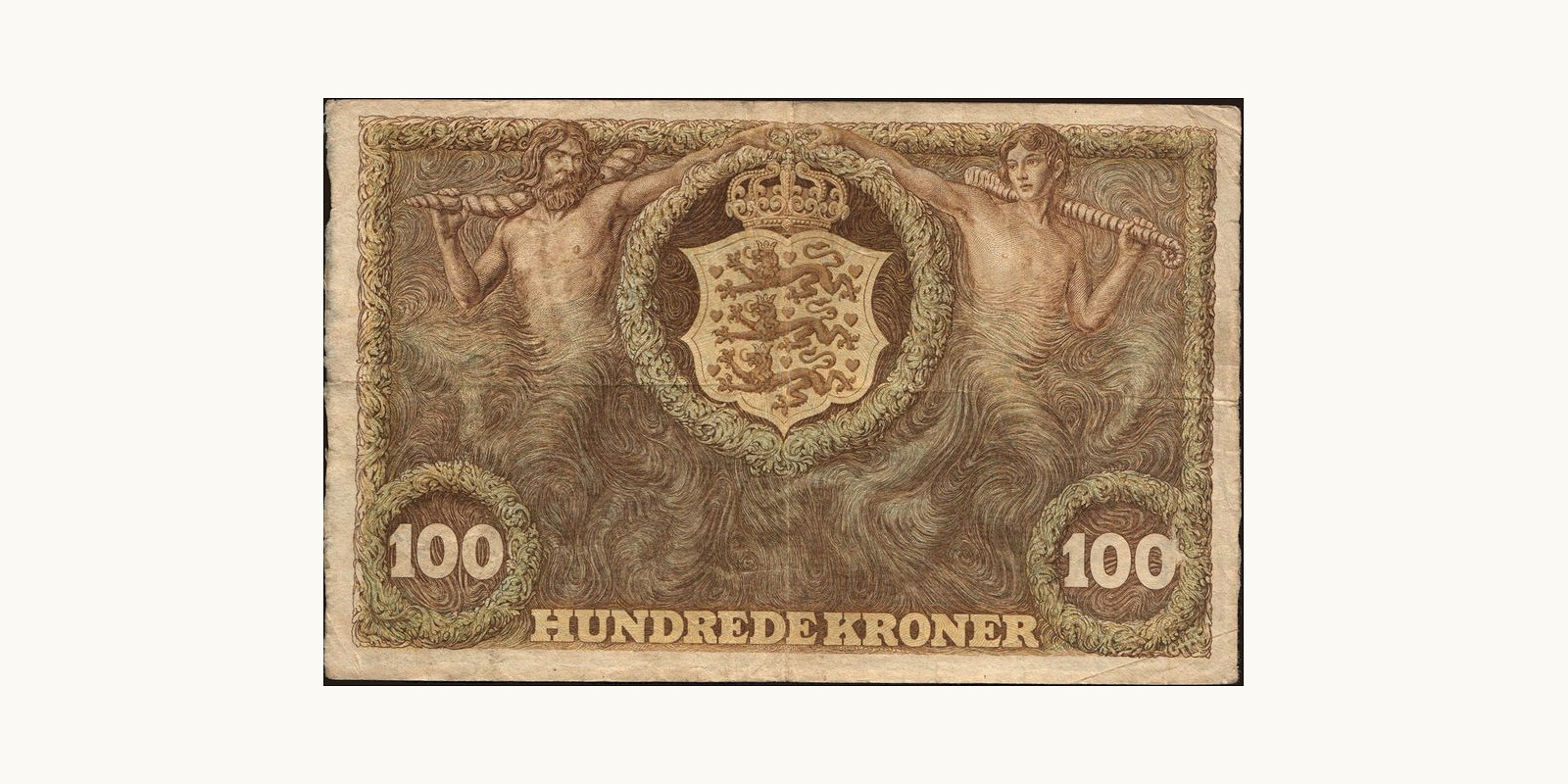 100 krone Дания 1920 — Оборотная сторона