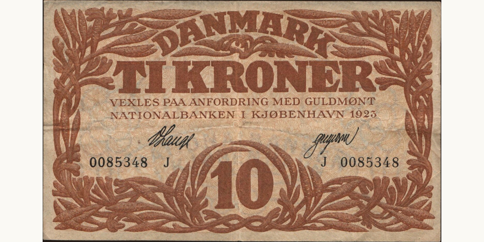 10 krone Дания 1923 — Лицевая сторона