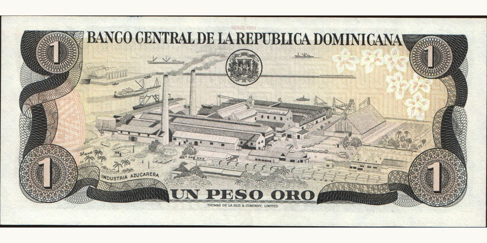 1 pesos Доминиканская Республика 1981 — Оборотная сторона