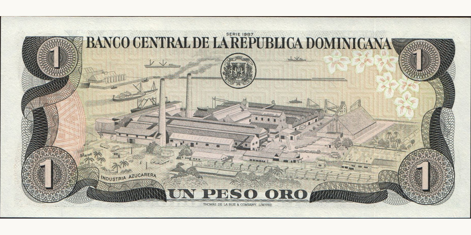 1 pesos Доминиканская Республика 1987 — Оборотная сторона
