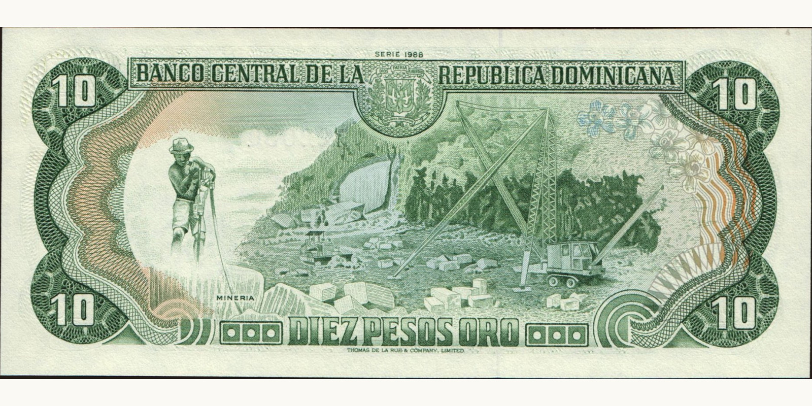 10 pesos Доминиканская Республика 1988 — Оборотная сторона