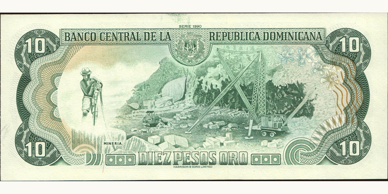 10 pesos Доминиканская Республика 1990 — Оборотная сторона