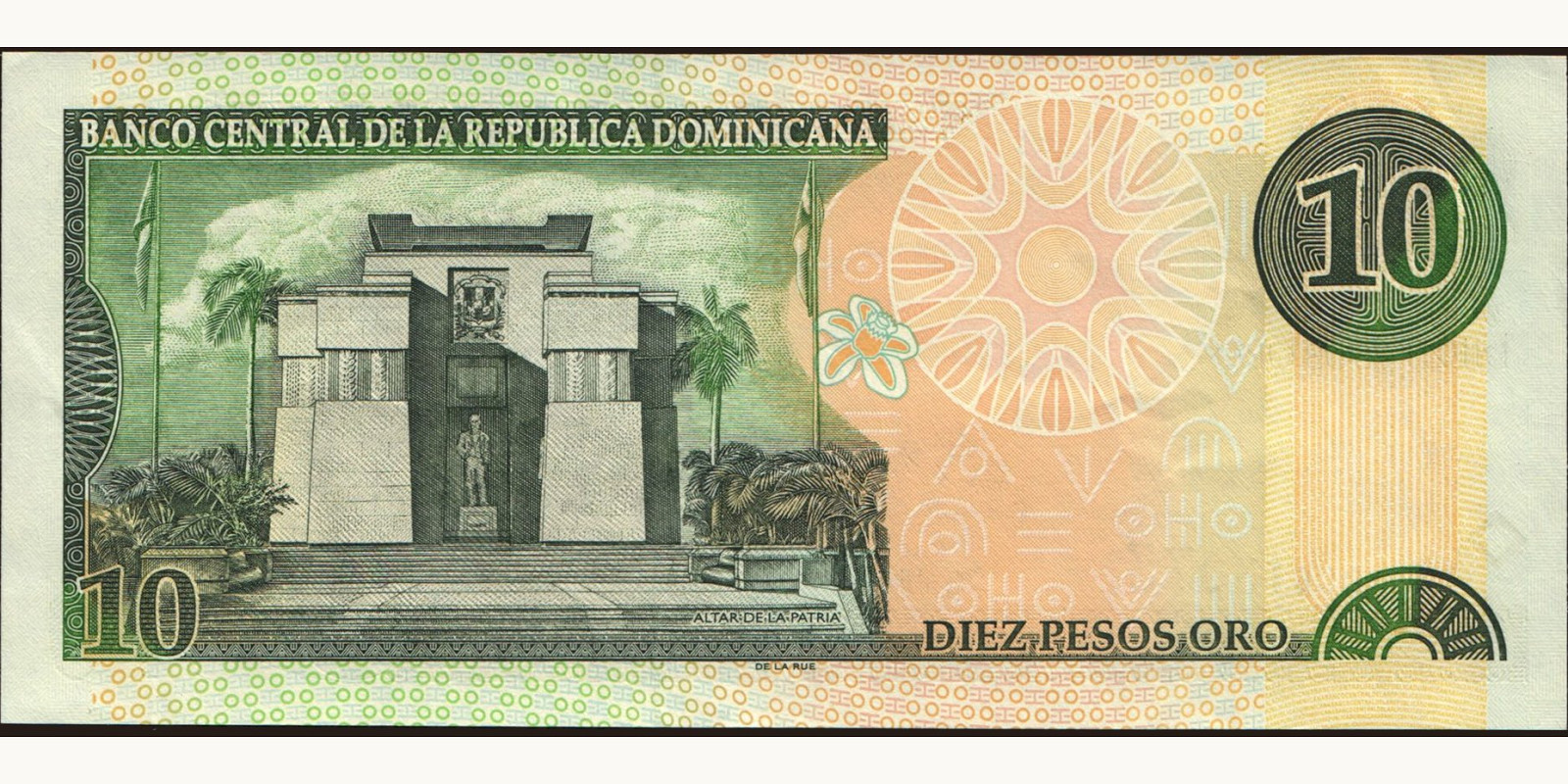 10 pesos Доминиканская Республика 2001 — Оборотная сторона