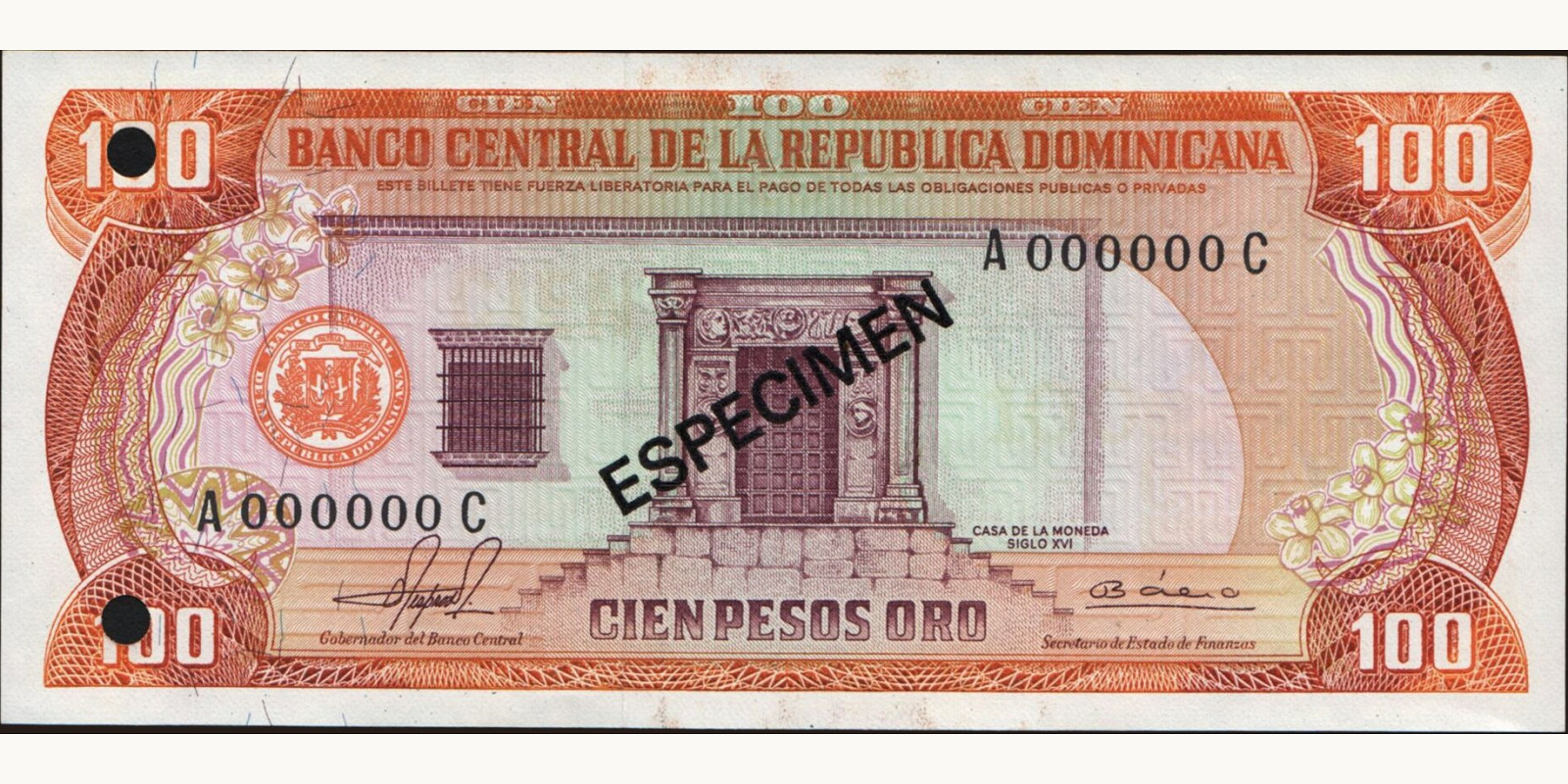 100 pesos Dominican Republic 1981 — Front side