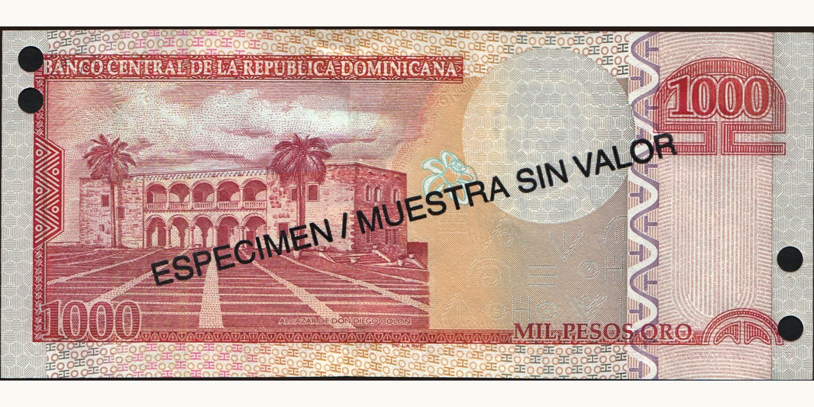 1000 pesos Доминиканская Республика 2003 — Оборотная сторона