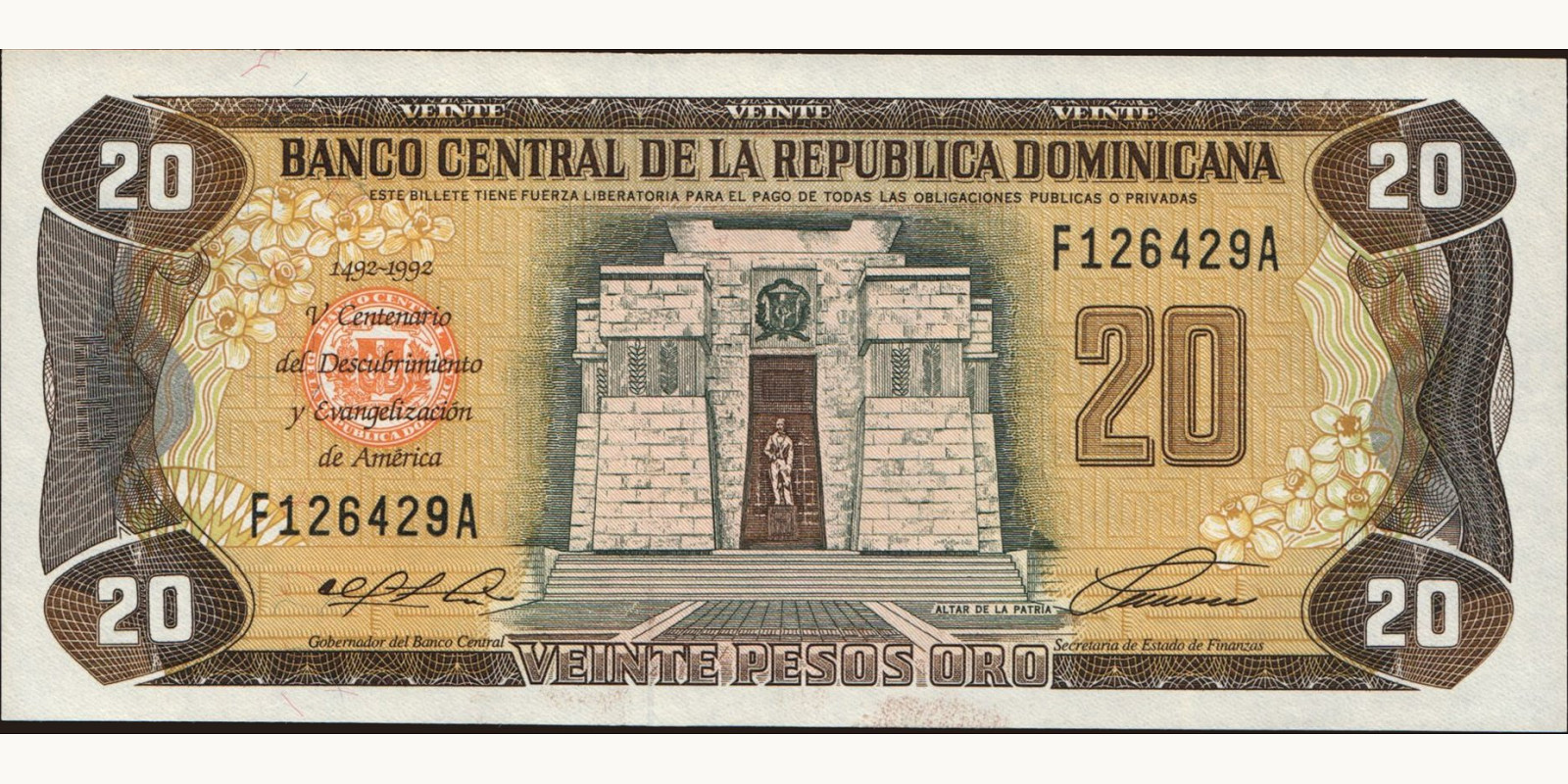 20 pesos 1992