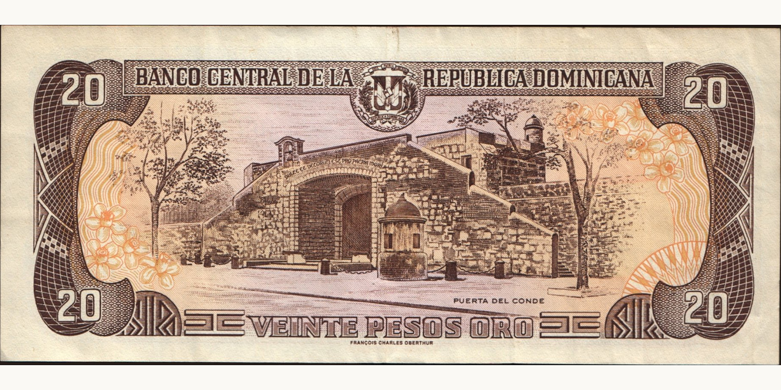 20 pesos Доминиканская Республика 1998 — Оборотная сторона