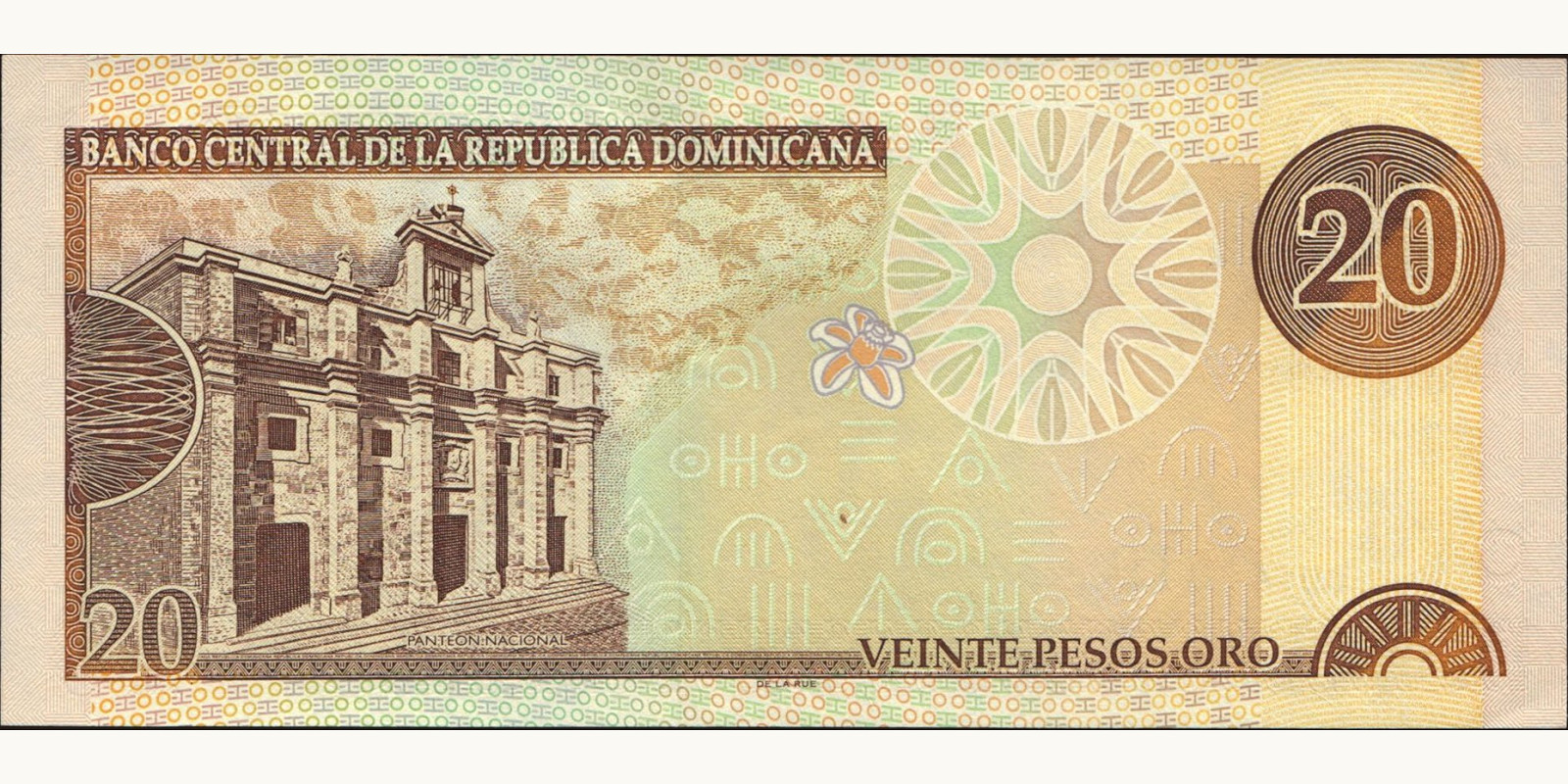 20 pesos Dominican Republic 2001 — Back side