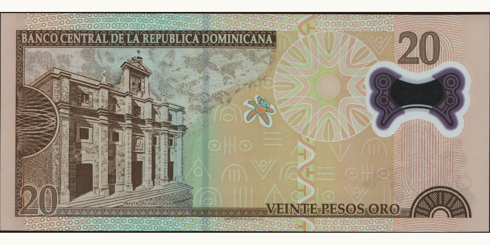 20 pesos Доминиканская Республика 2009 — Оборотная сторона