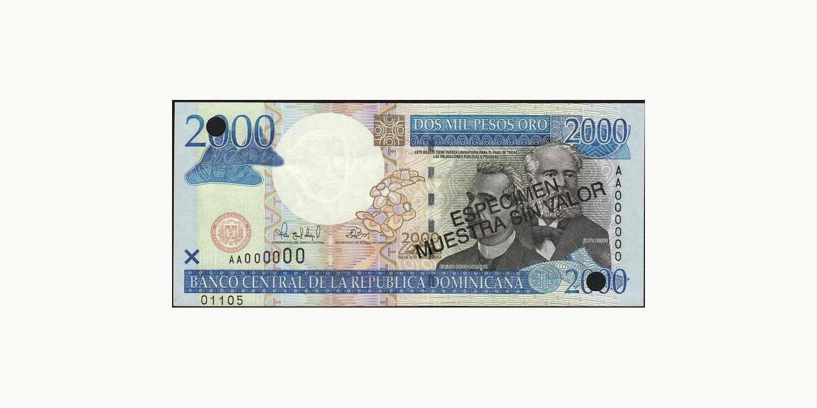 2000 pesos Dominican Republic 2000 — Front side