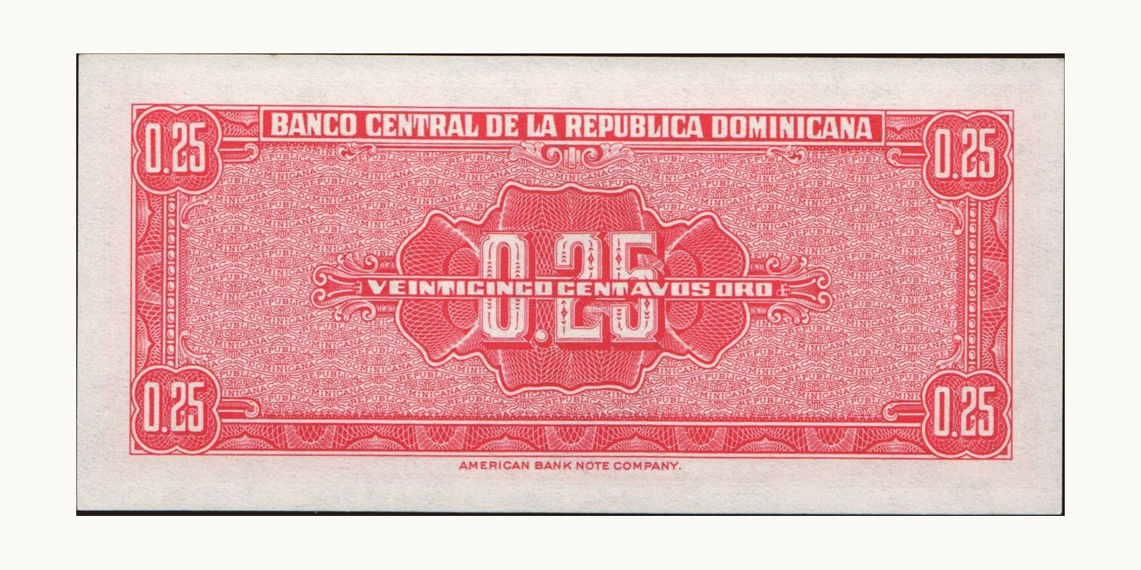 25 centavos Dominican Republic 1961 — Back side