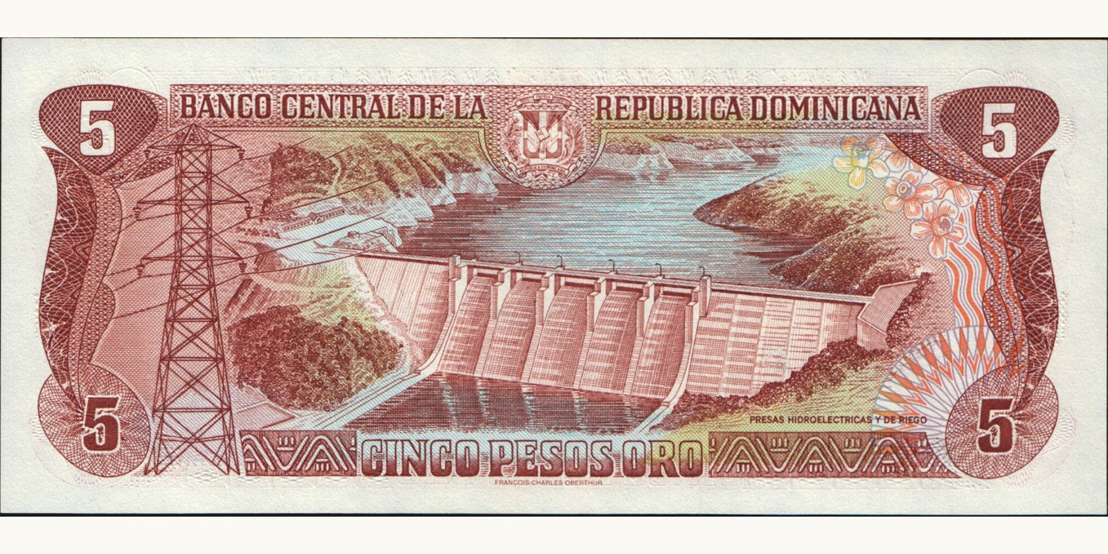 5 pesos Доминиканская Республика 1996 — Оборотная сторона