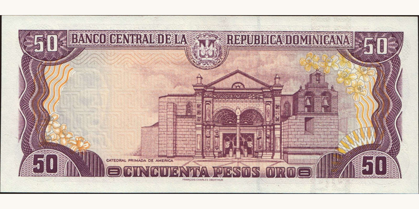 50 pesos Dominican Republic 1997 — Back side