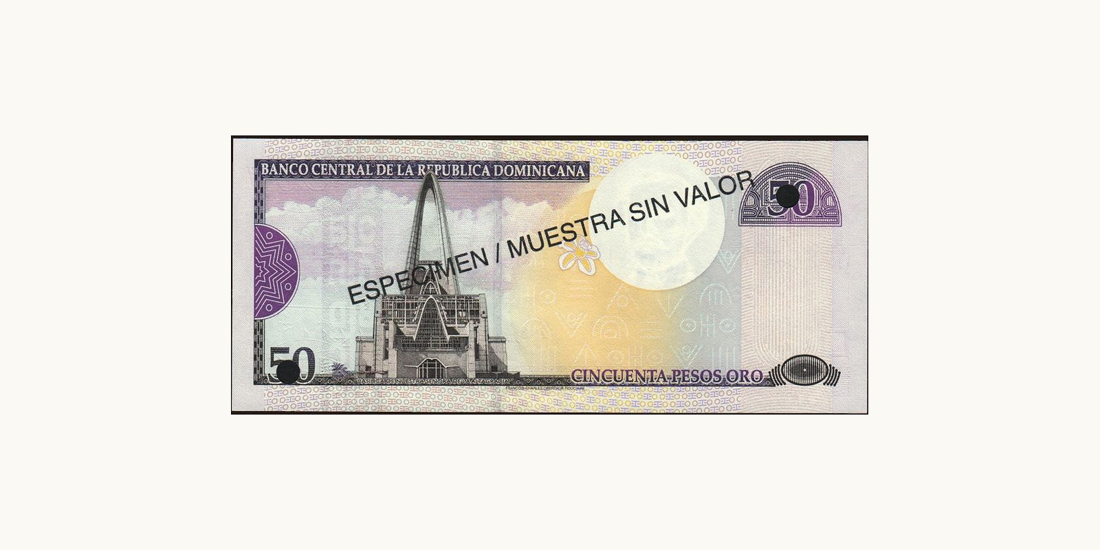50 pesos Dominican Republic 2000 — Back side