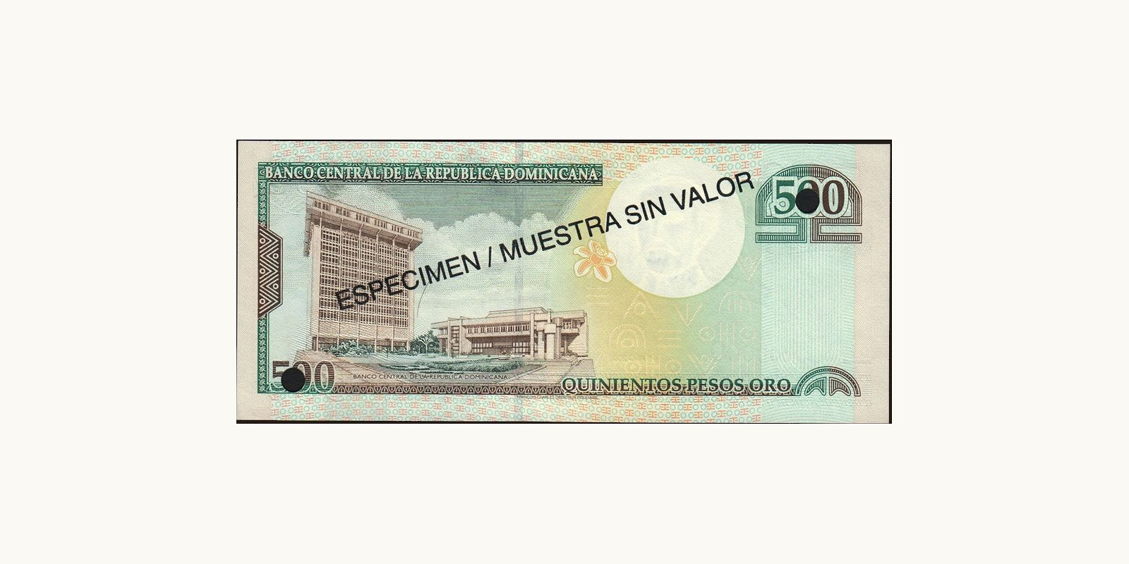 500 pesos Dominican Republic 2000 — Back side