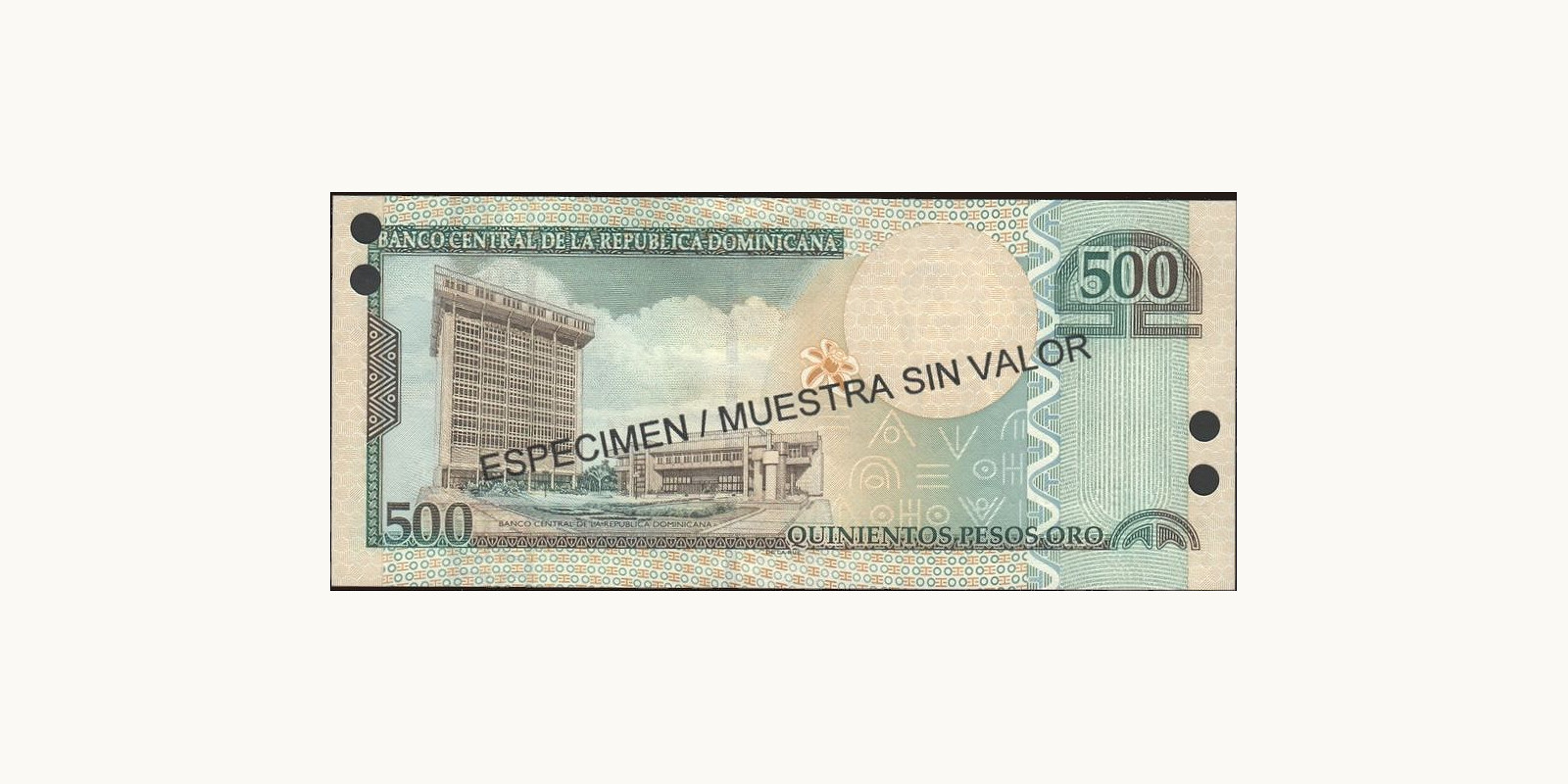 500 pesos Dominican Republic 2003 — Back side