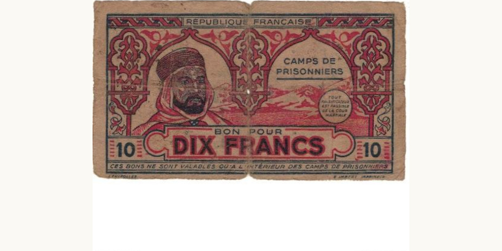 10 franc Algeria 1943 — Front side