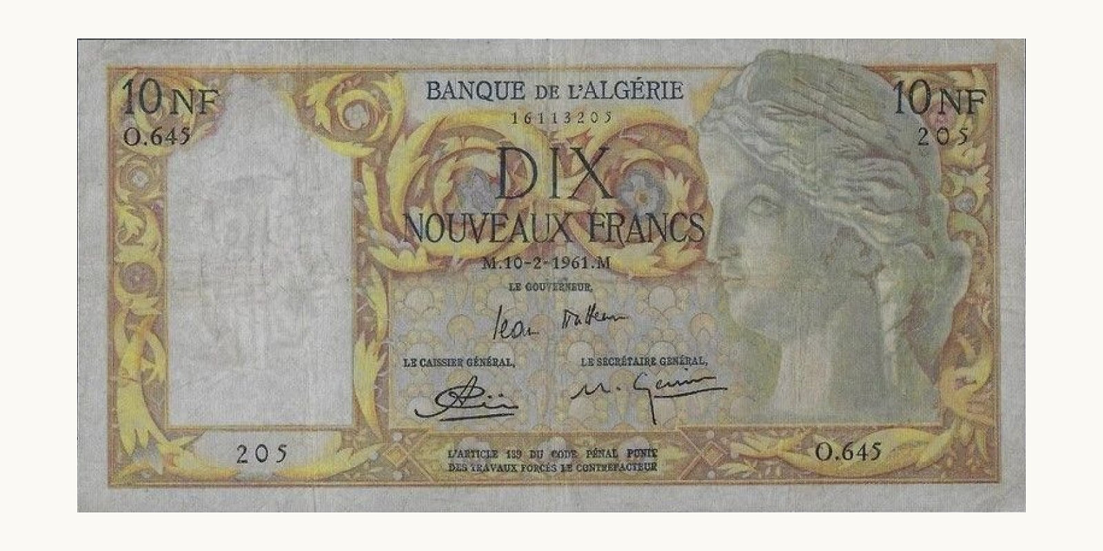 10 franc 1961