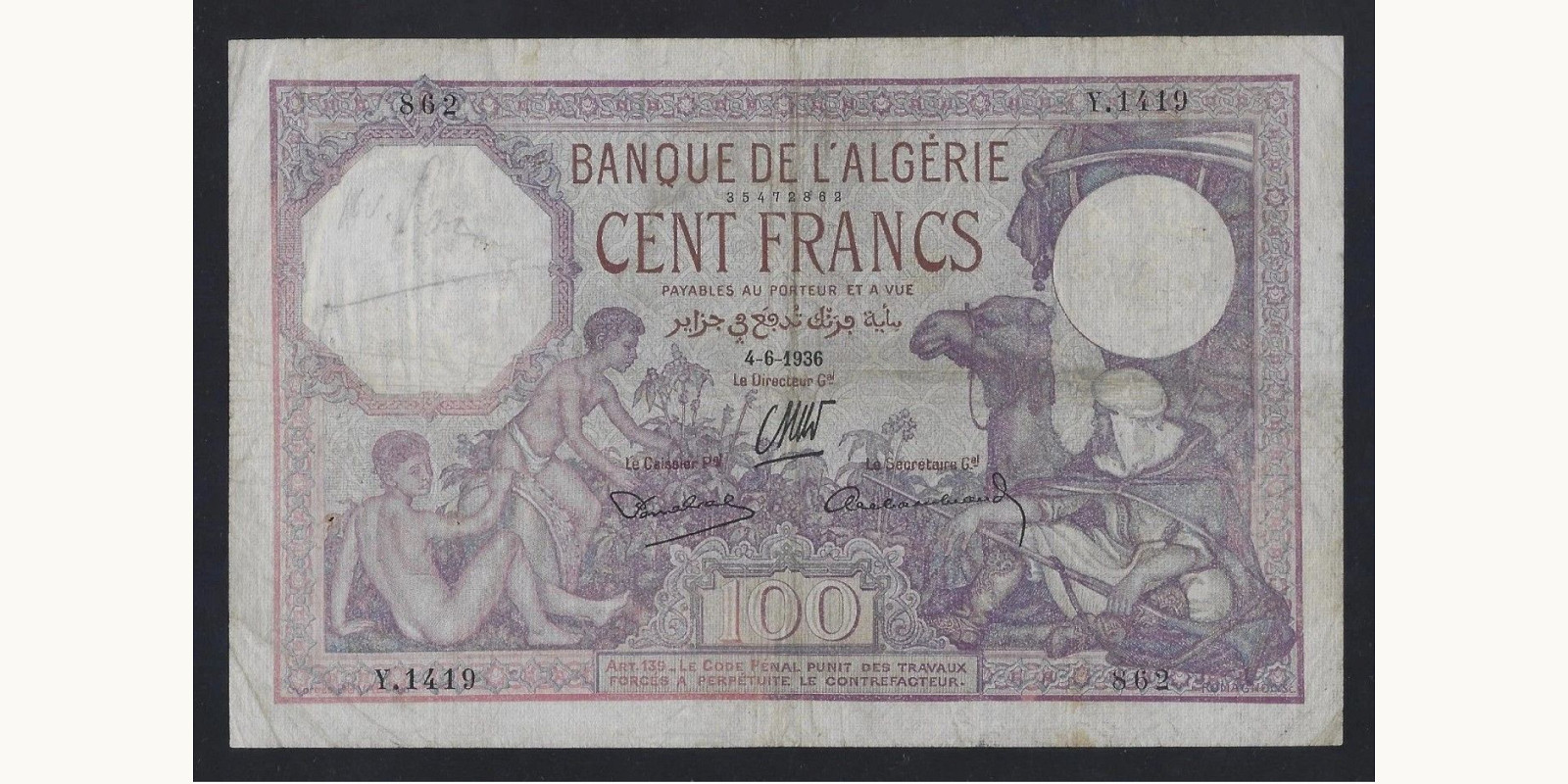 100 franc 1936