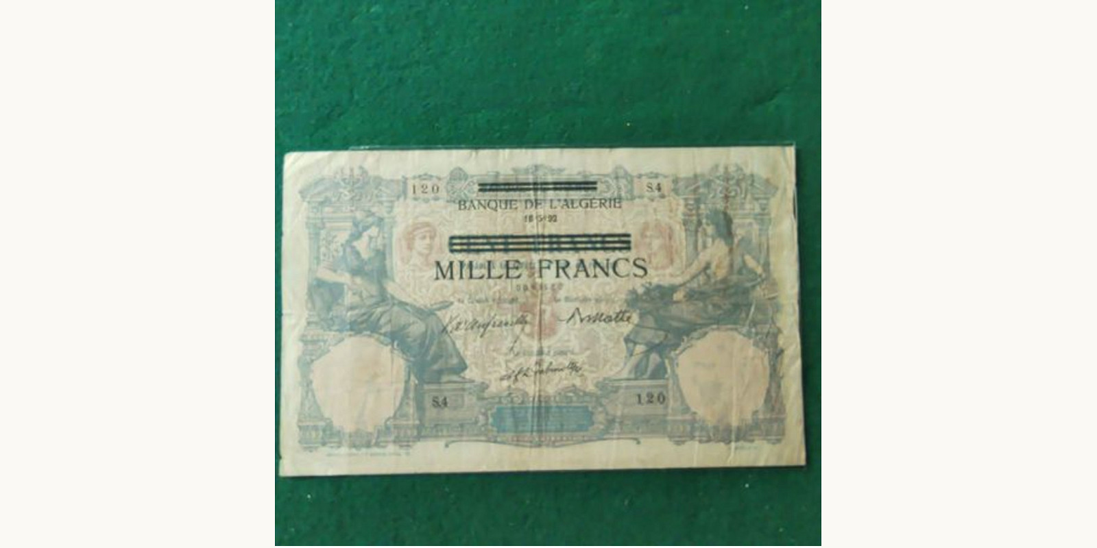 1000 franc Algeria 1892 — Front side