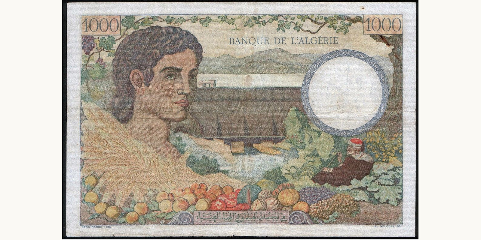 1000 franc Алжир 1941 — Оборотная сторона