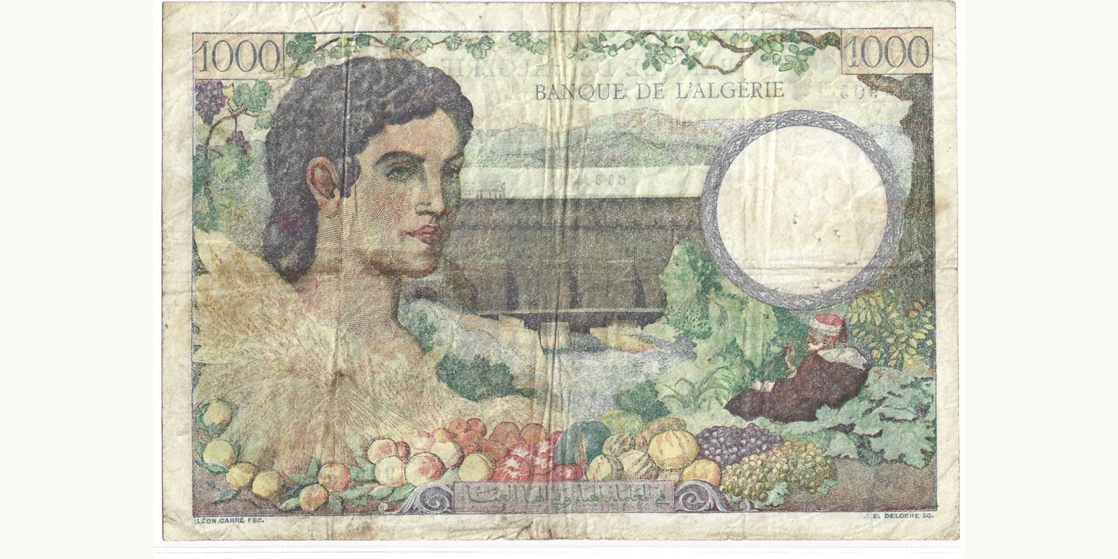 1000 franc Алжир 1942 — Оборотная сторона