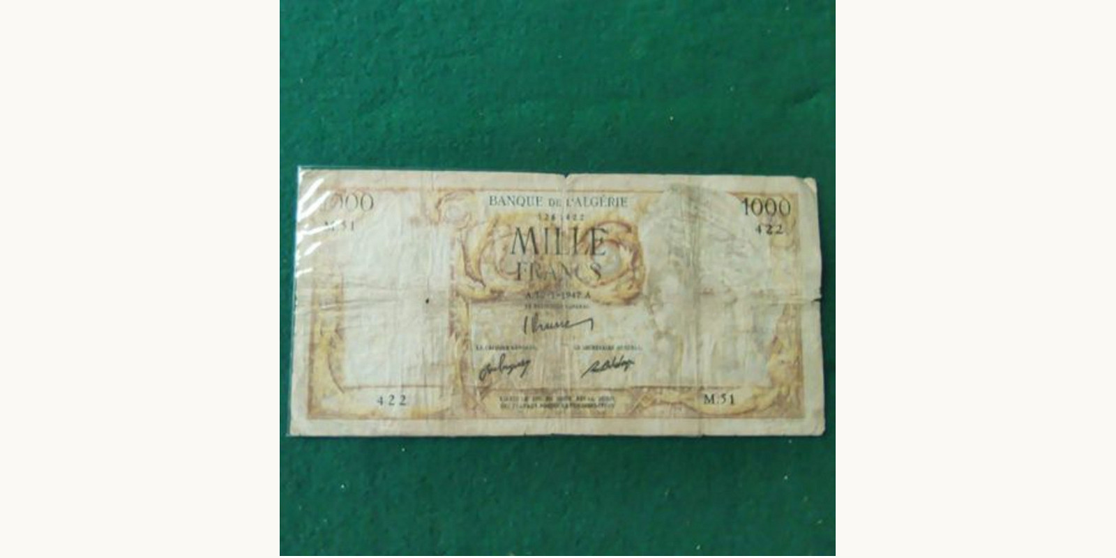 1000 franc Algeria 1947 — Front side