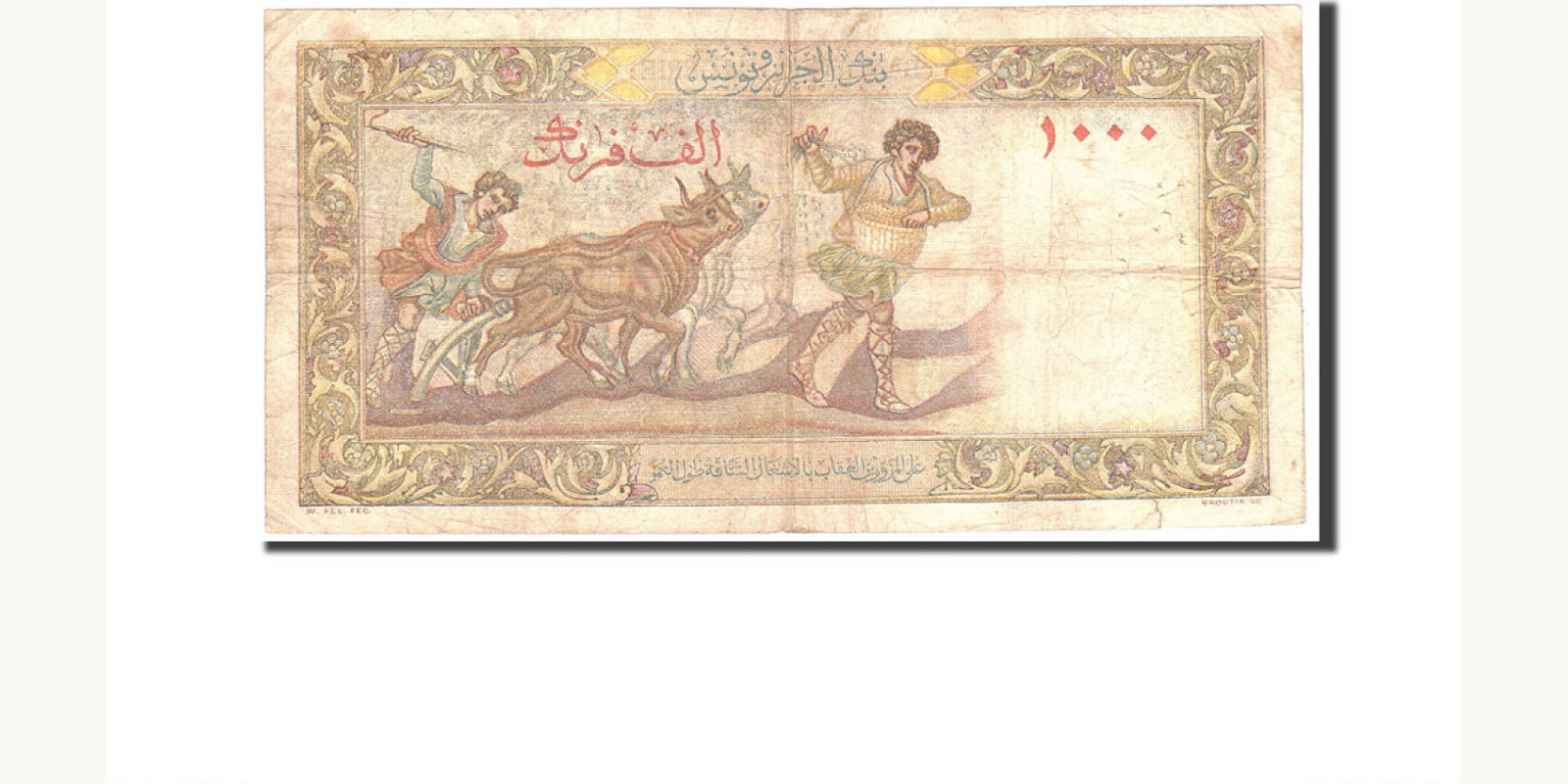 1000 franc Алжир 1949 — Оборотная сторона