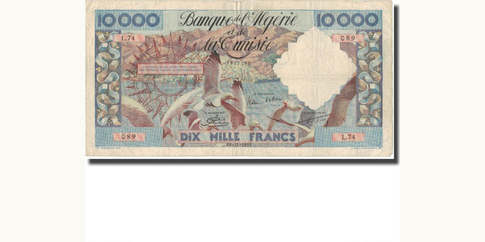 10000 franc Algeria 1955 — Front side