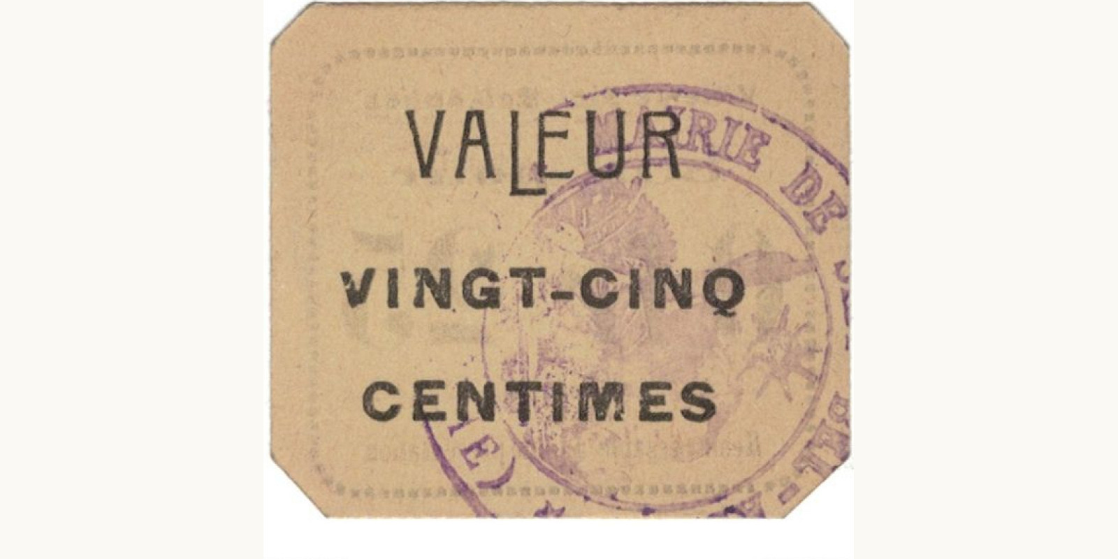 25 centimes Алжир 1916 — Оборотная сторона