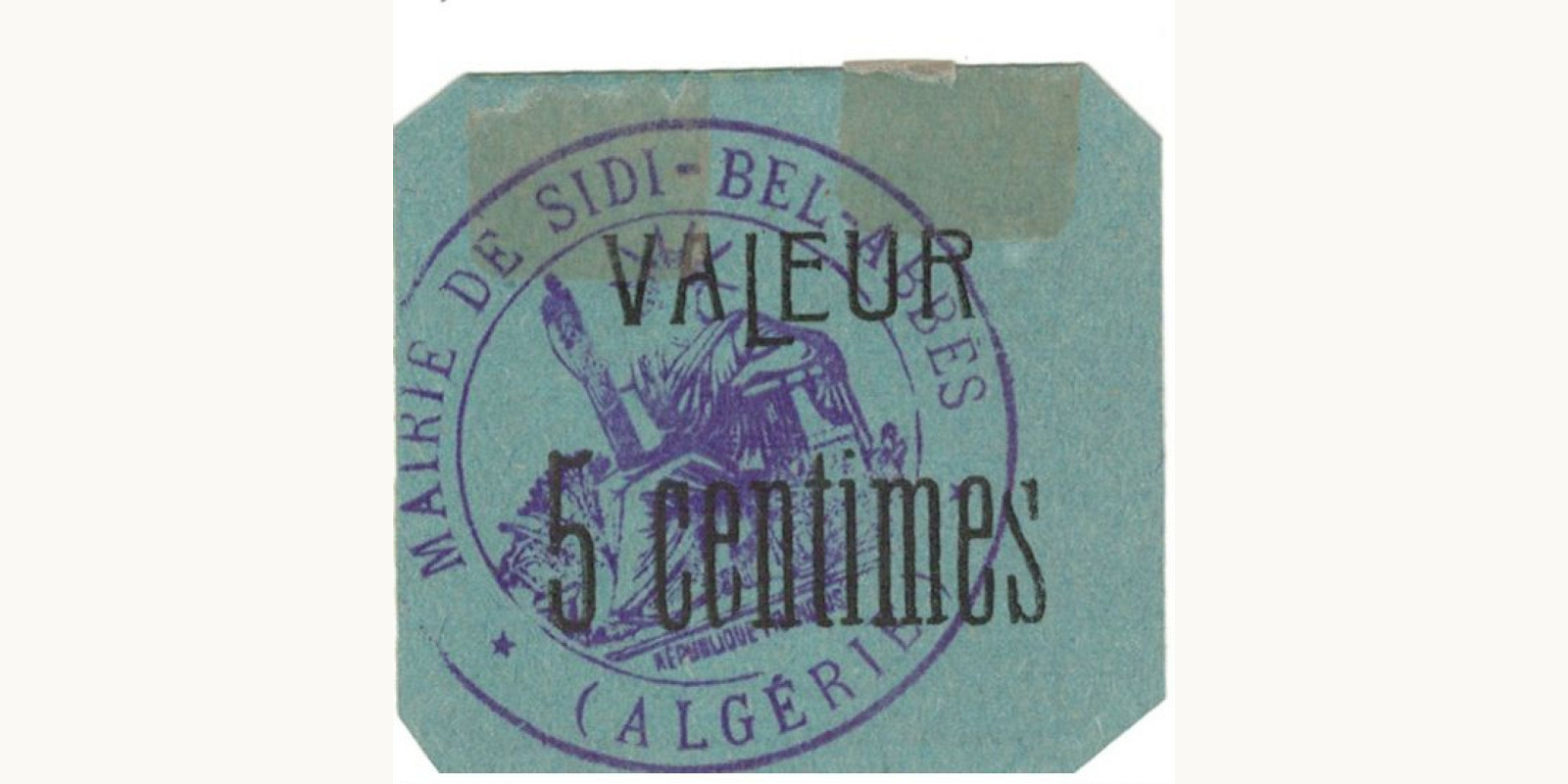 5 centimes Алжир 1916 — Оборотная сторона