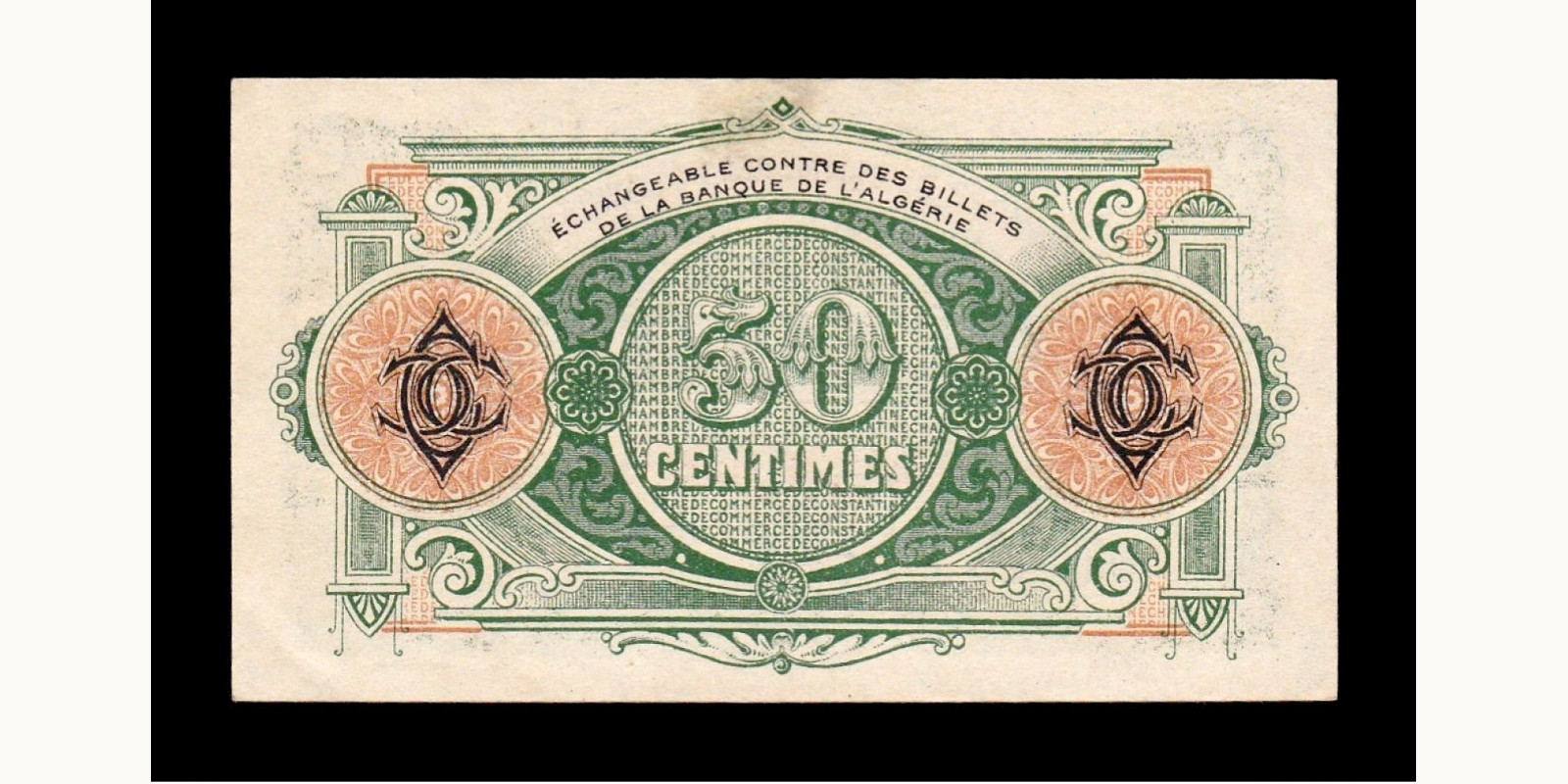 50 centimes Algeria 1916 — Back side