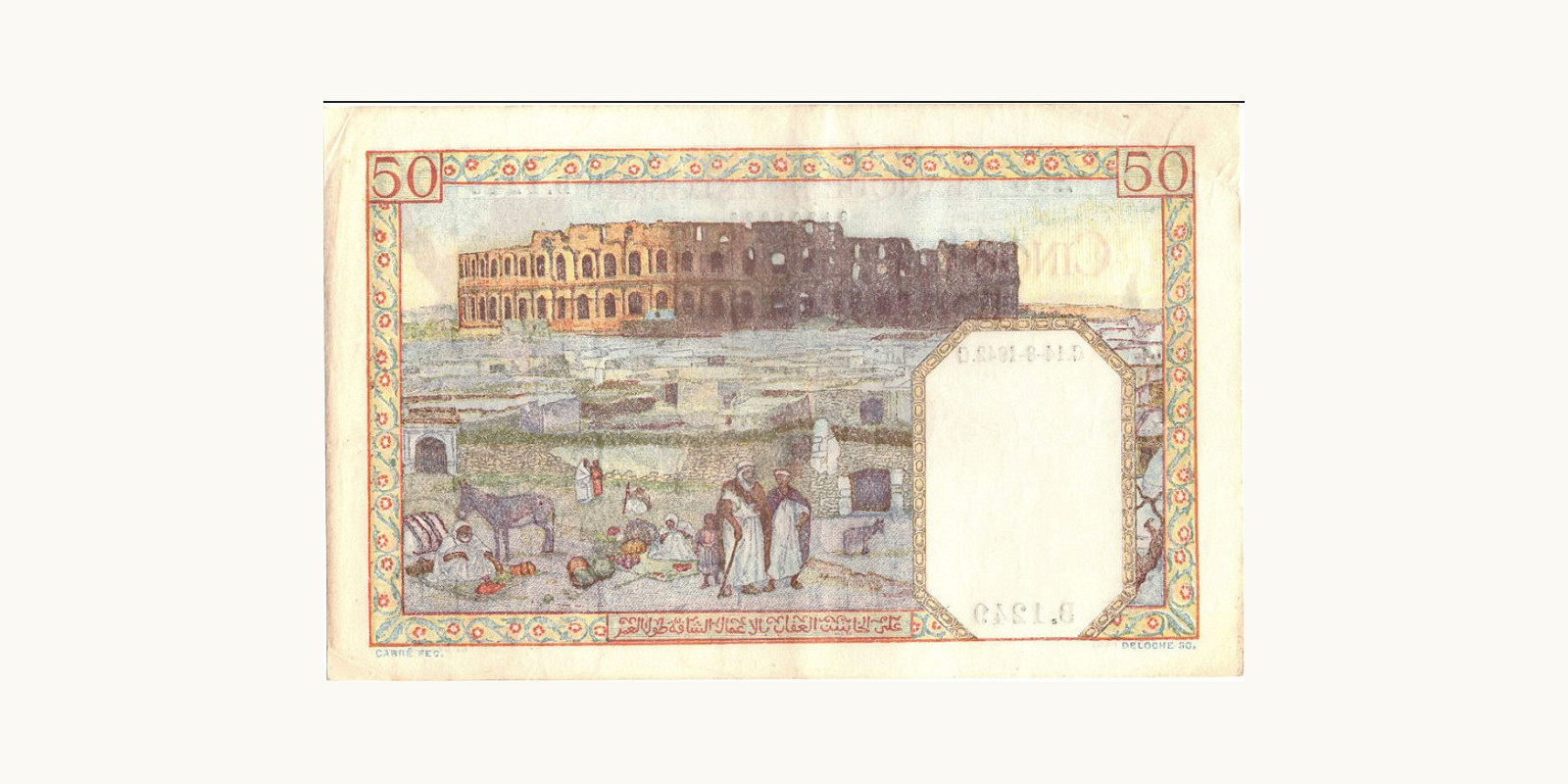 50 franc Алжир 1942 — Оборотная сторона