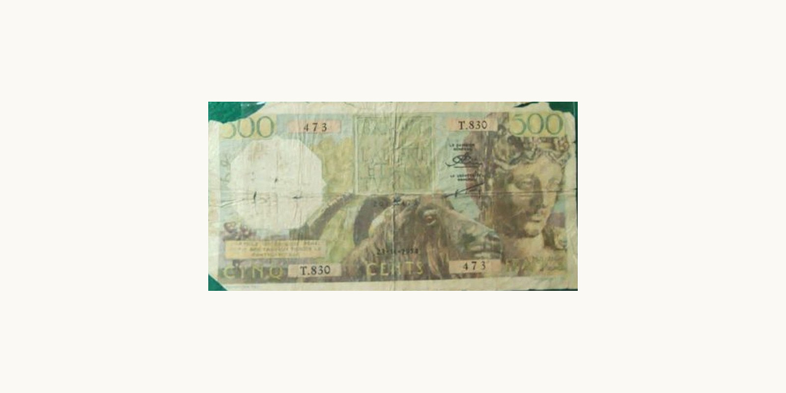 500 franc Алжир 1954 — Лицевая сторона