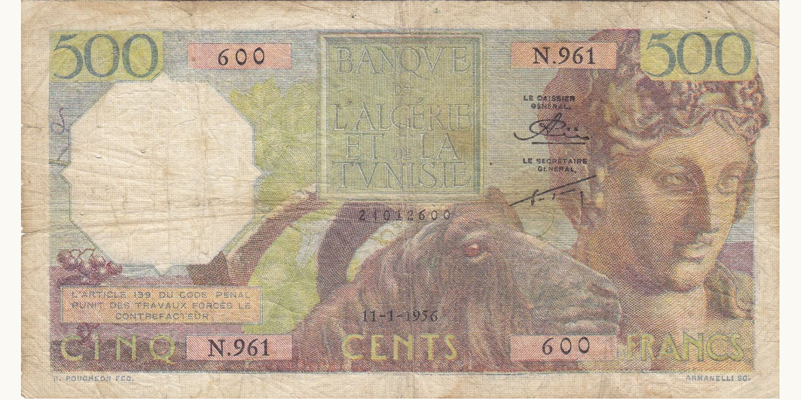 500 franc 1956
