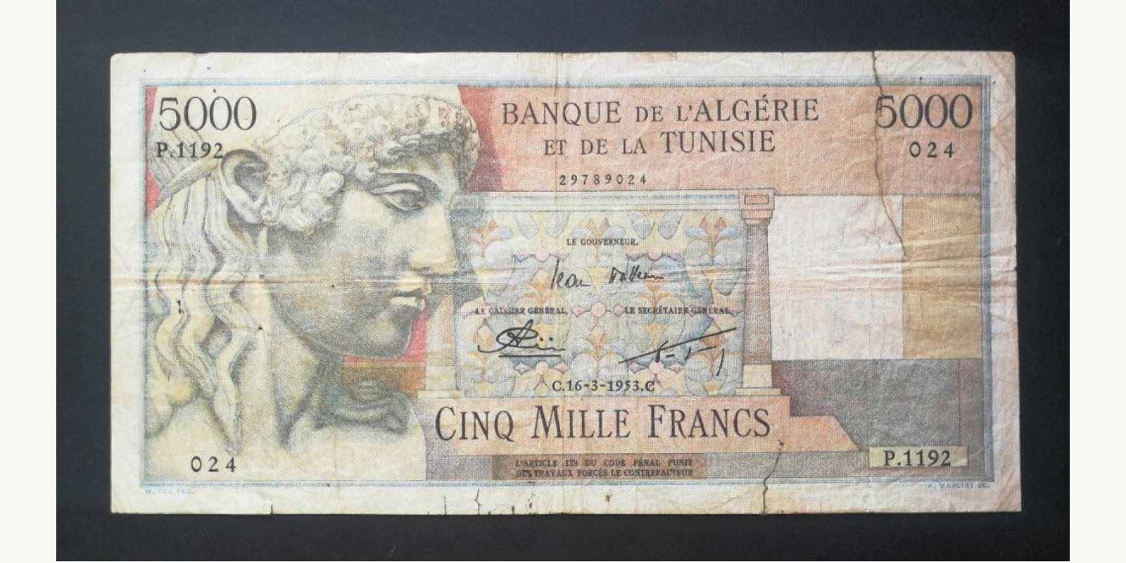5000 franc 1953
