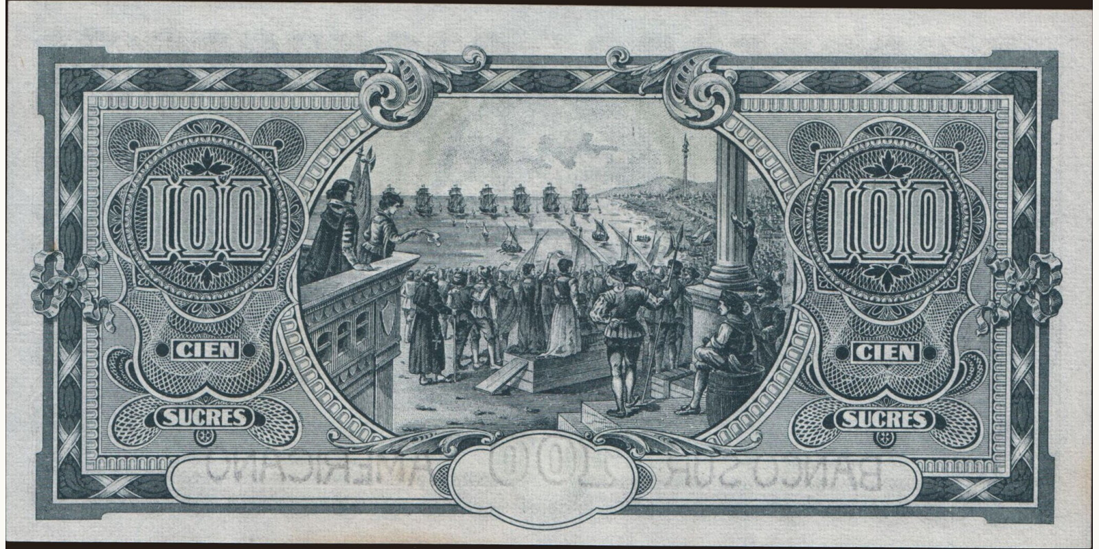 100 sucres Эквадор 1920 — Оборотная сторона