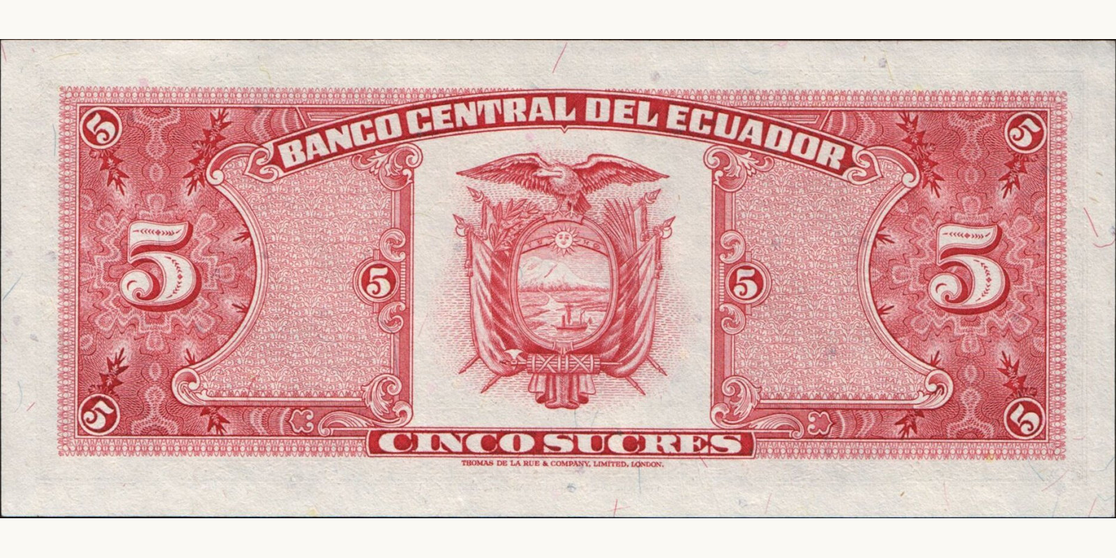 5 sucres Эквадор 1980 — Оборотная сторона