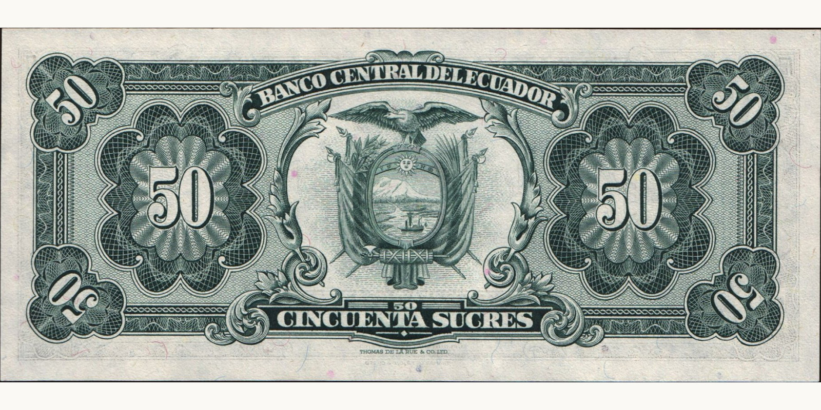 50 sucres Эквадор 1980 — Оборотная сторона