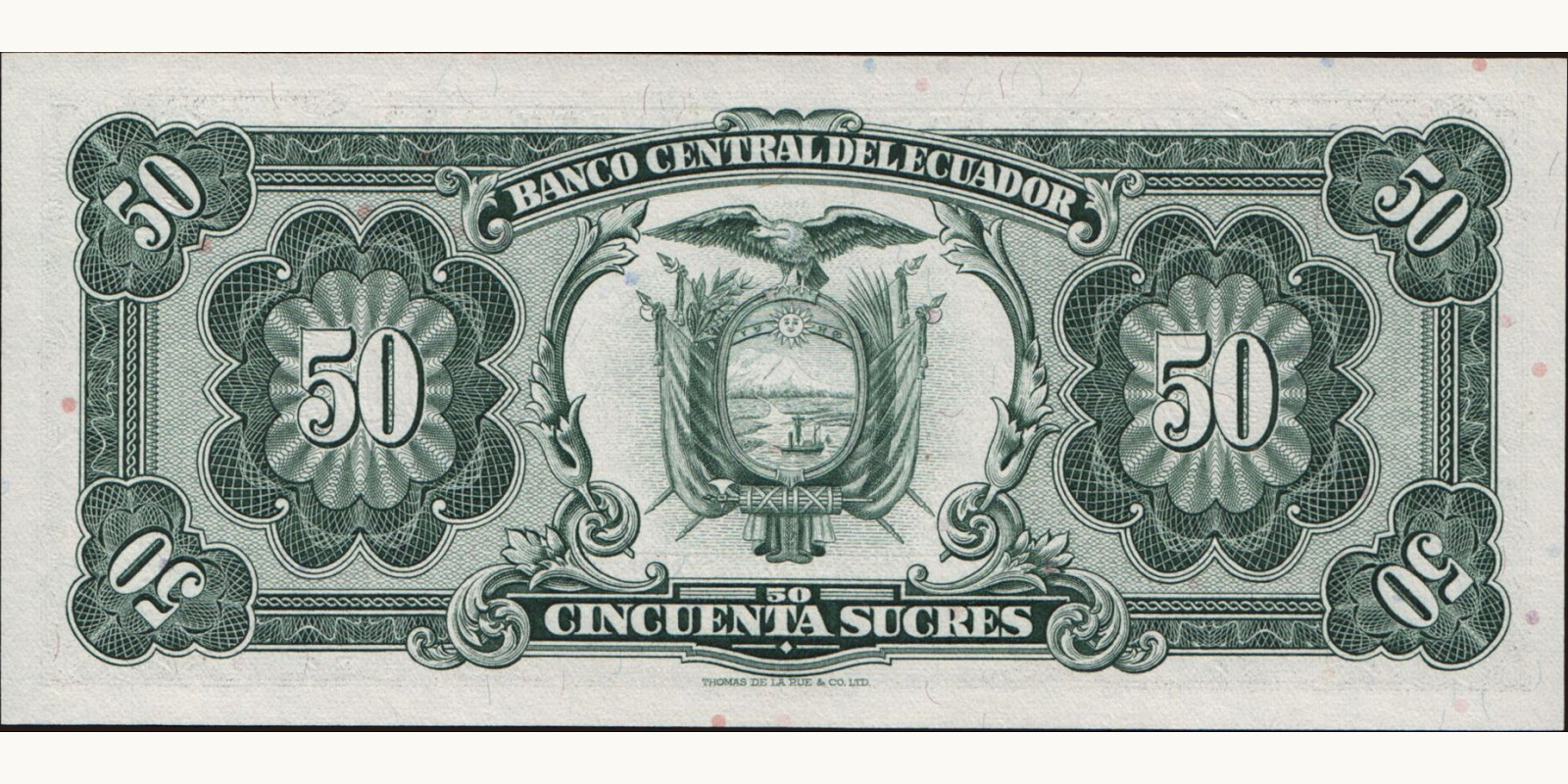 50 sucres Эквадор 1982 — Оборотная сторона