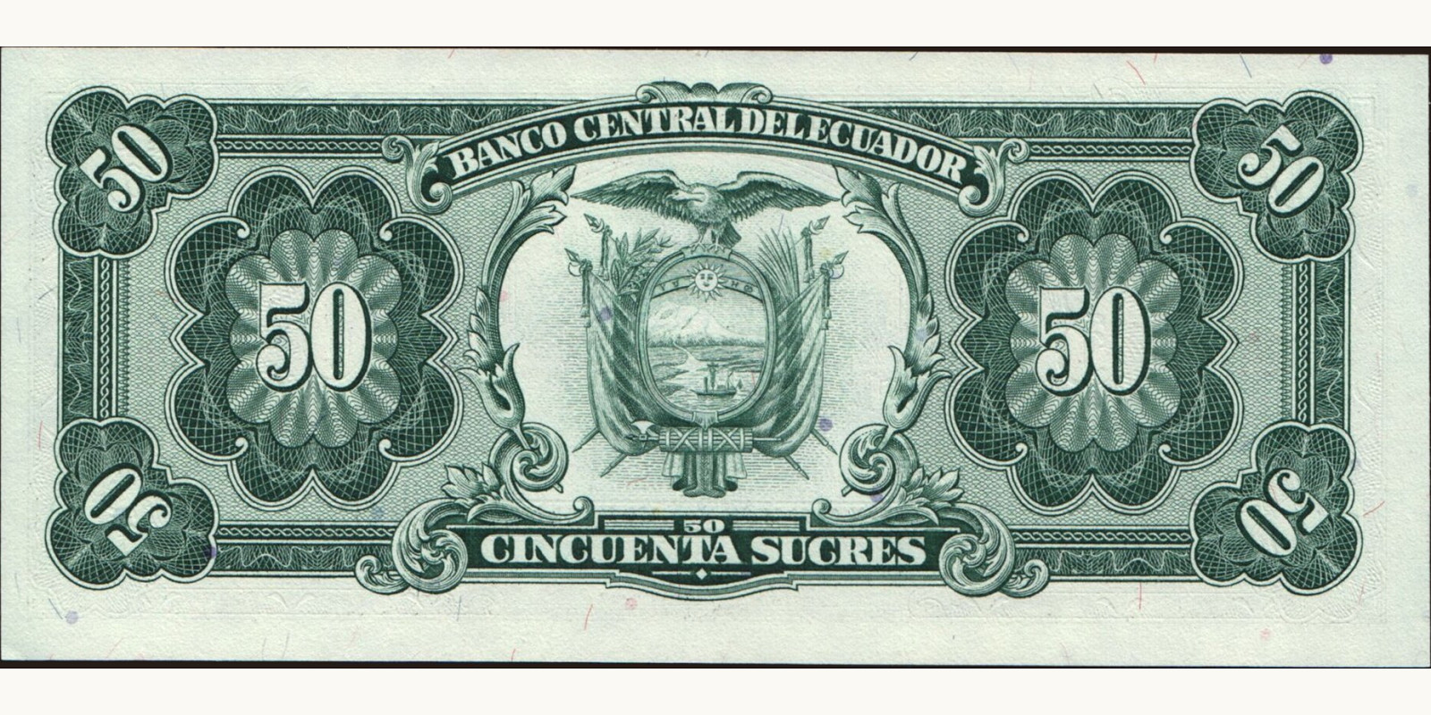 50 sucres Ecuador 1988 — Back side