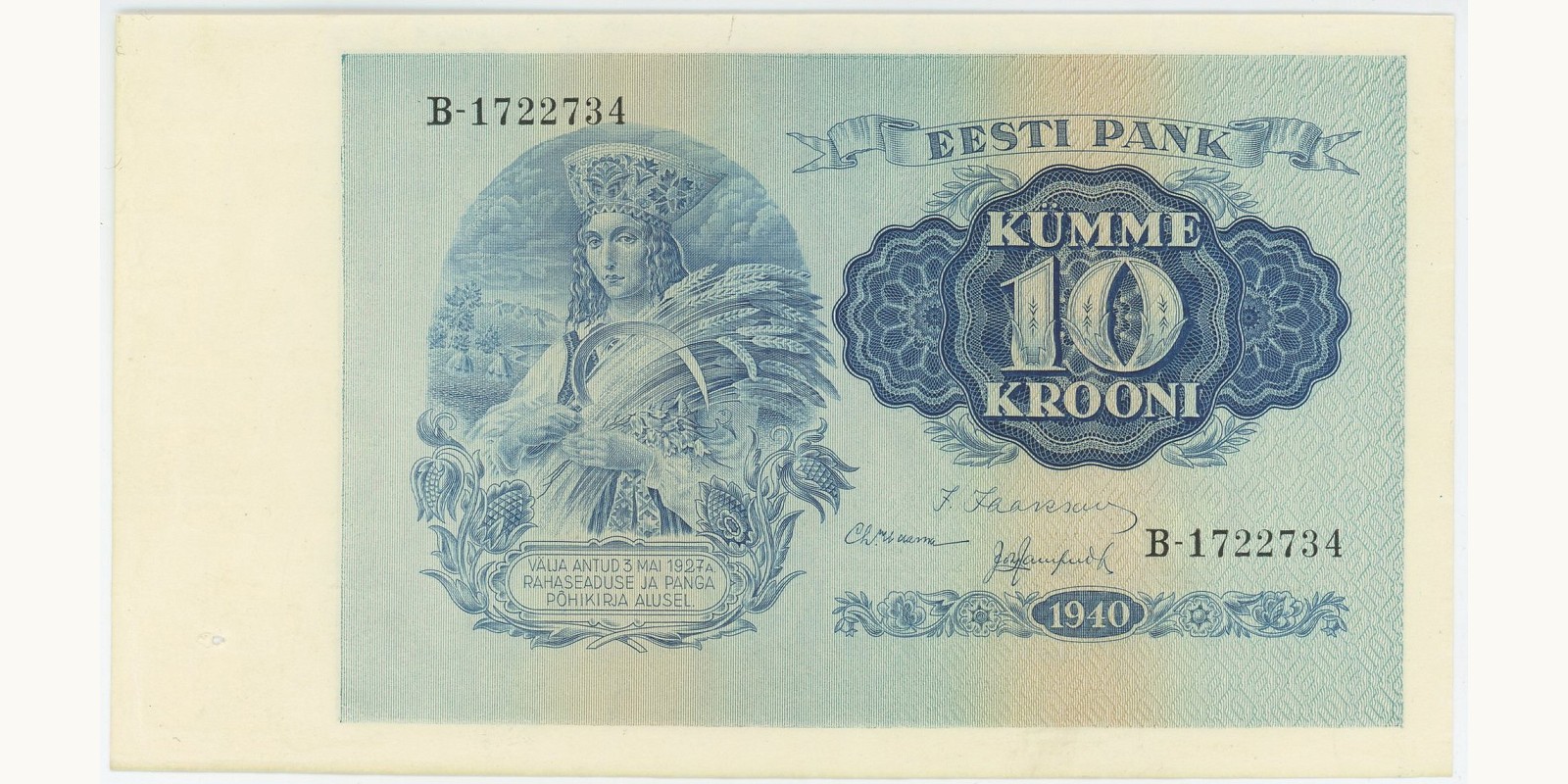 10 Krooni 1940