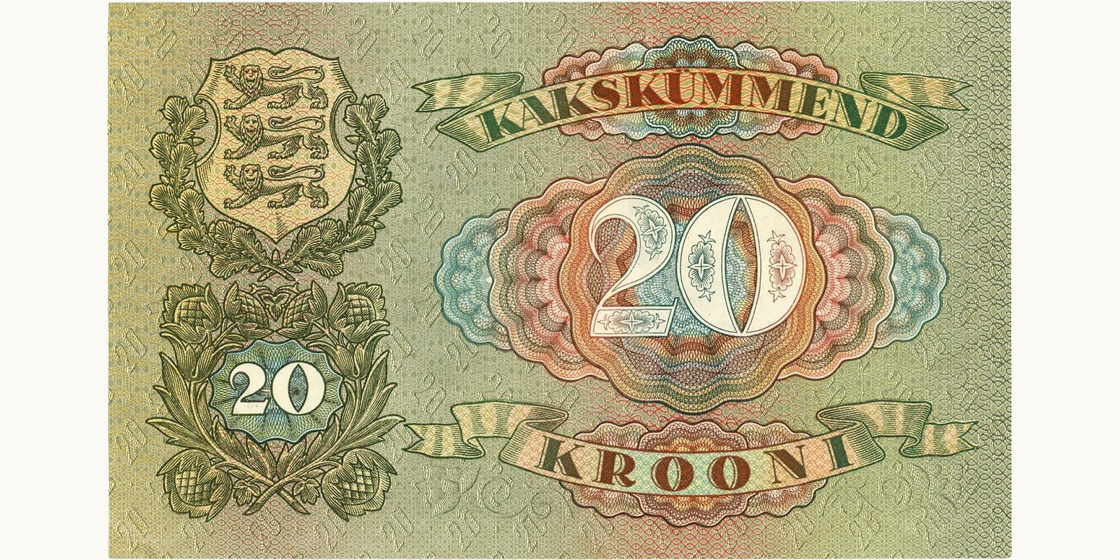 20 Krooni Estonia 1932 — Back side