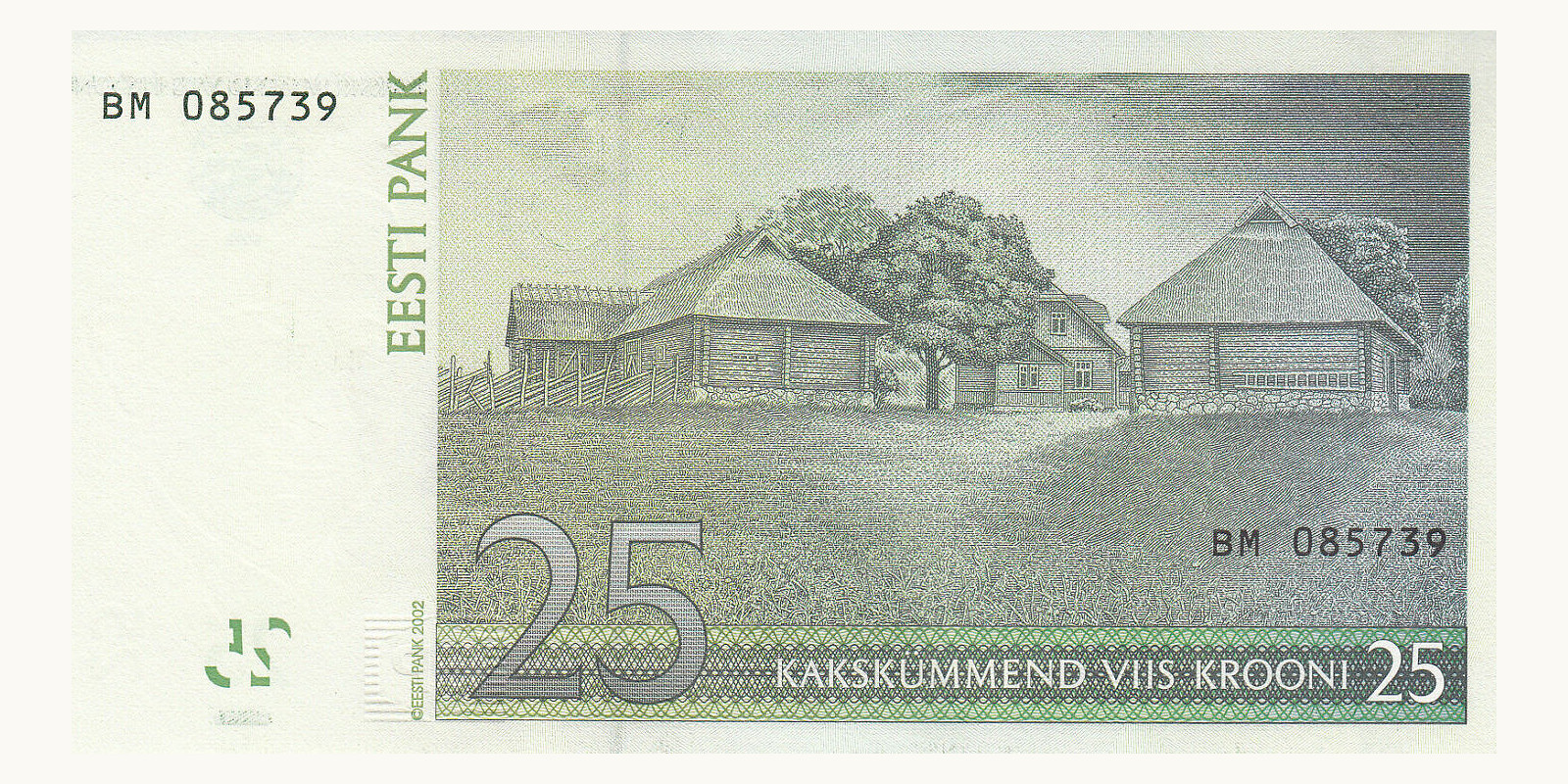 25 Krooni Estonia 2002 — Back side