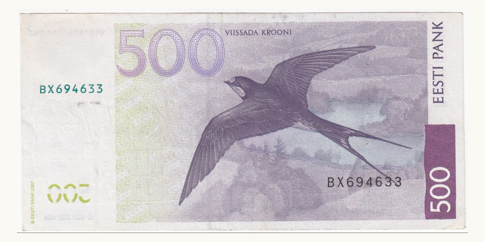 500 Krooni Estonia 2007 — Back side