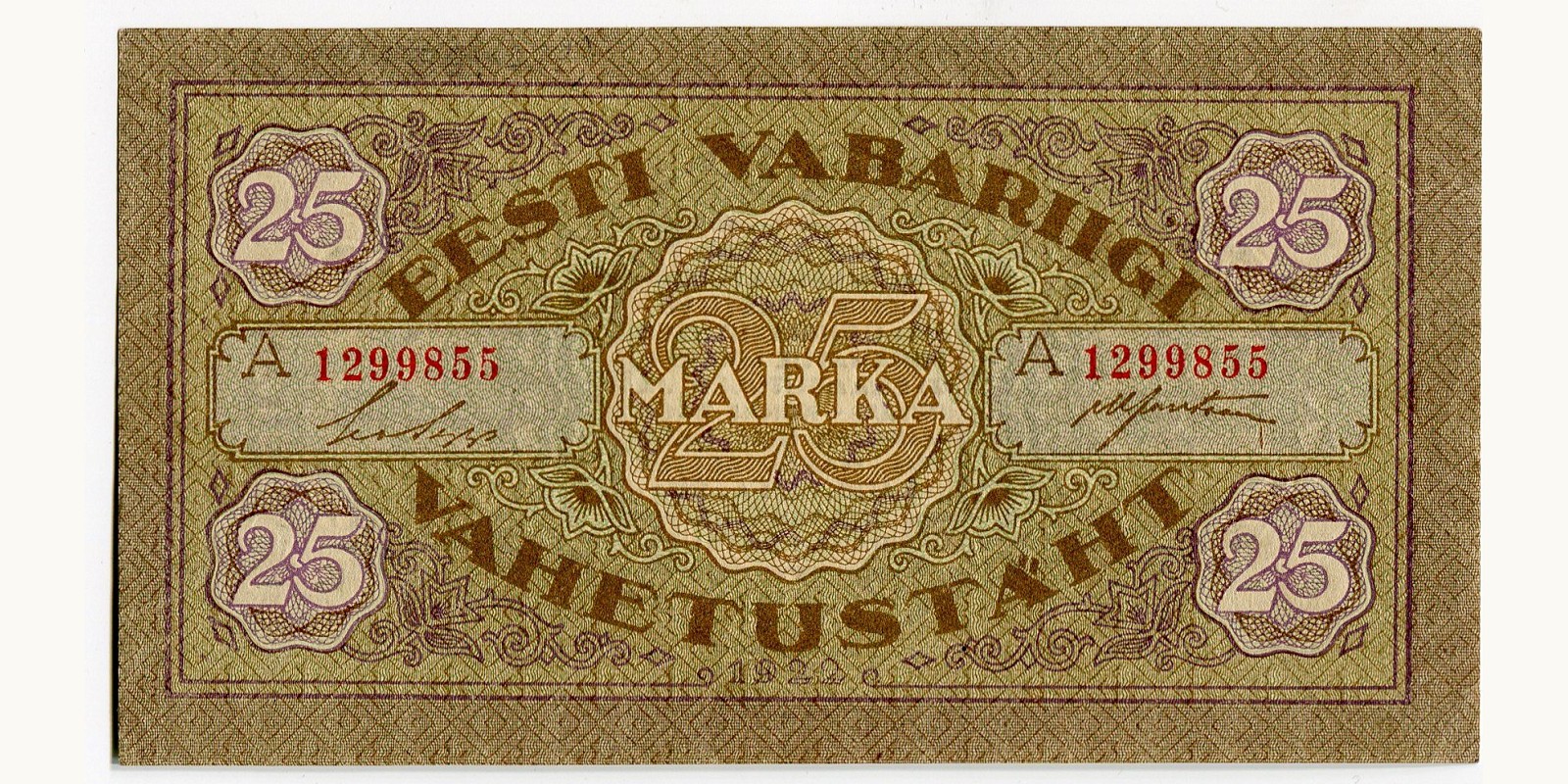 25 Mark 1922