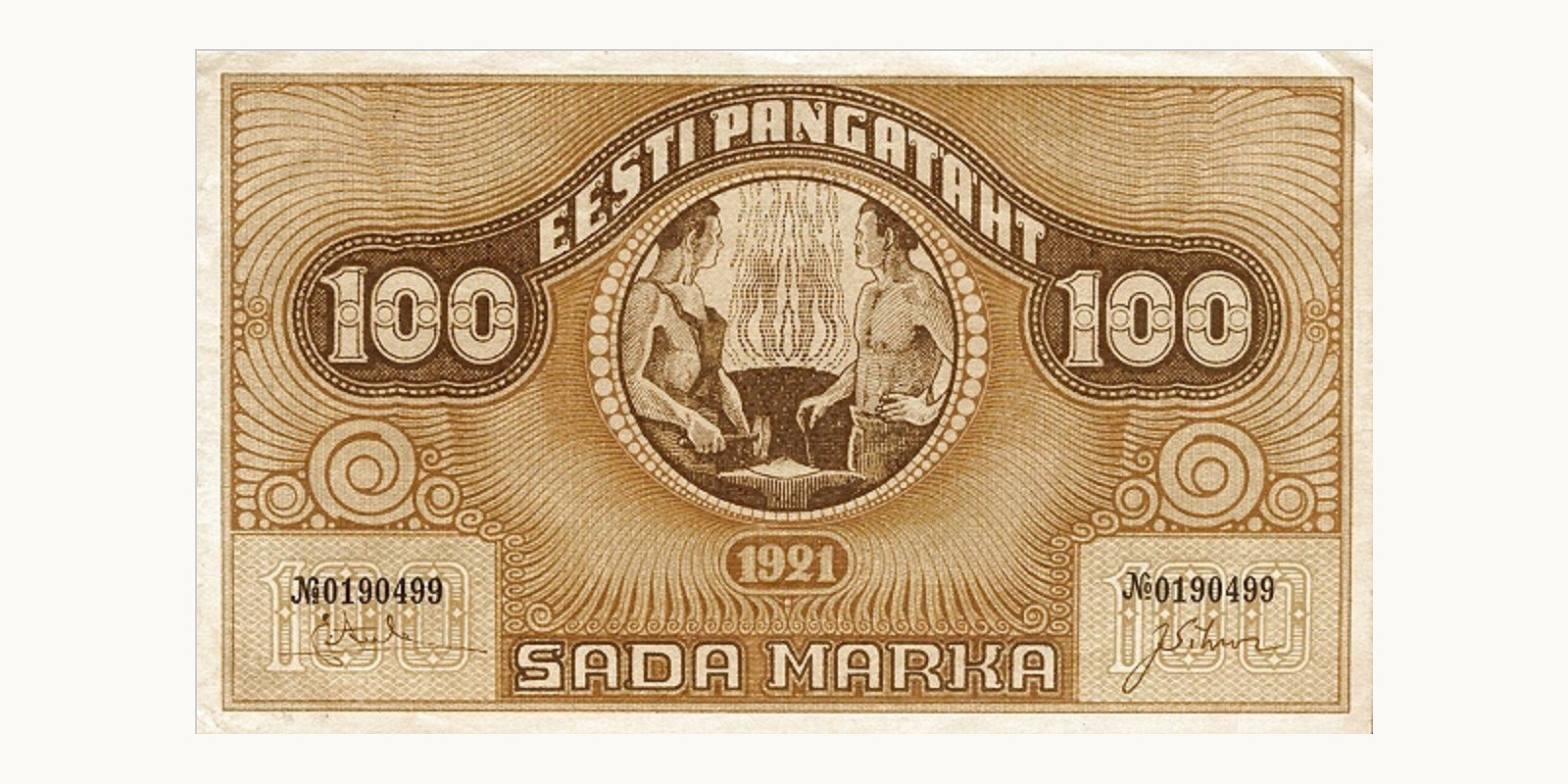 100 Marka Эстония 1921 — Лицевая сторона