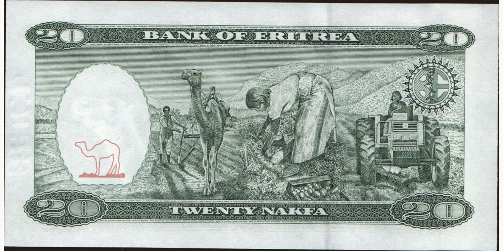 20 nakfa Eritrea 1997 — Back side